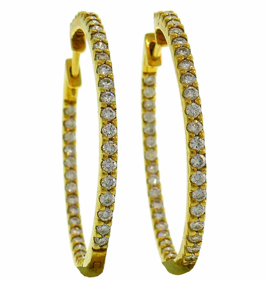 Diamond Yellow Gold Hoop EARRINGS (1 of 5)