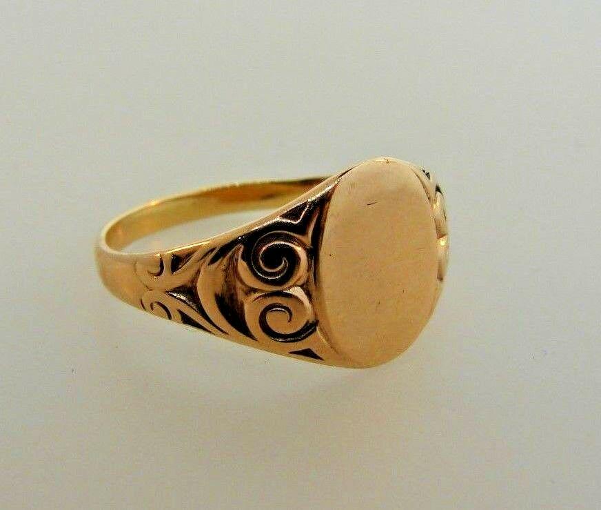 TIMELESS Victorian 14k Yellow Gold Signet Ring Circa (1 of 6)