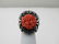 Vintage Early 1900's Carved Coral Ring, Marcasites, Sz.