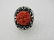 Vintage Early 1900's Carved Coral Ring, Marcasites, Sz. - 4
