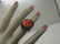 Vintage Early 1900's Carved Coral Ring, Marcasites, Sz. - 8