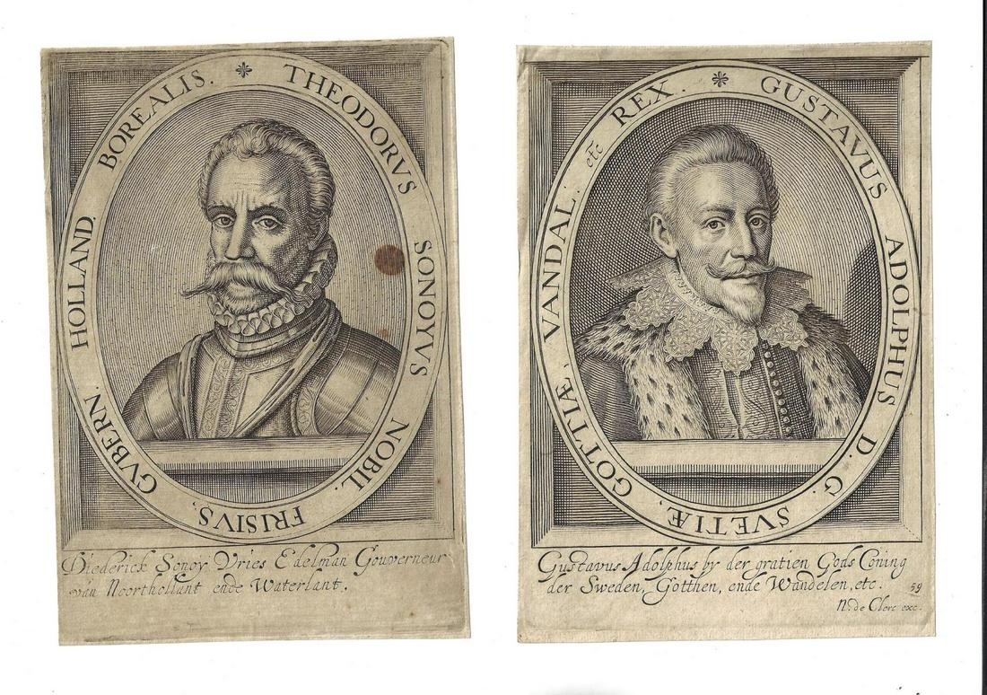 Two 17th C Dutch Engraved Portraits (1 of 1)