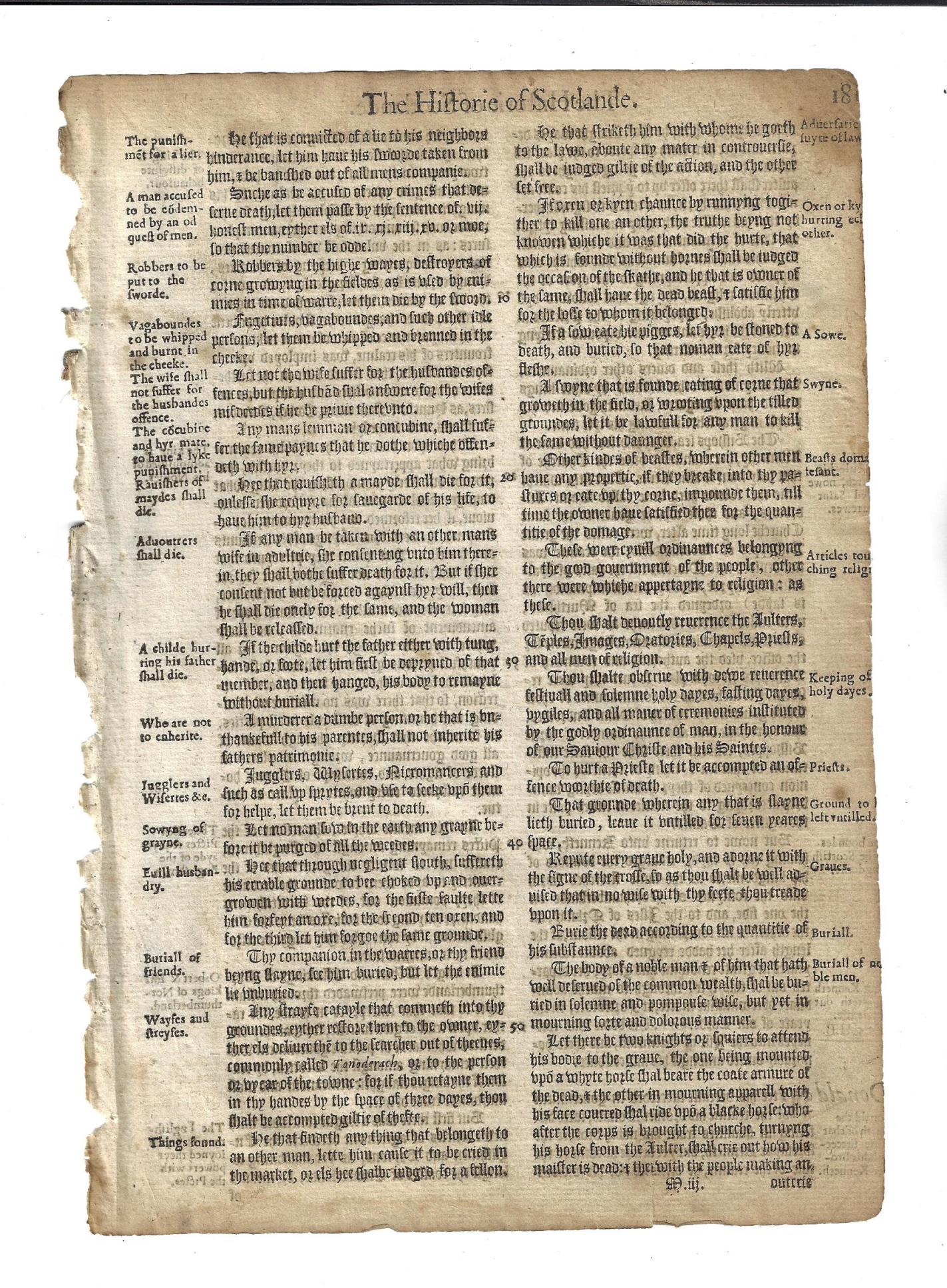 1577 Scottish Law Leaf Vagabondes Jugglers (1 of 2)