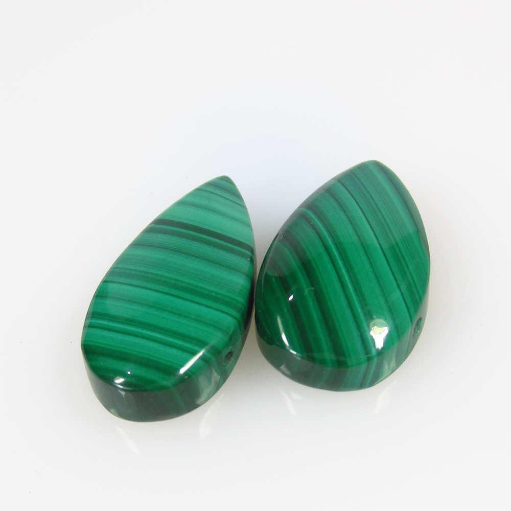 20.79 Ct Natural Green Malachite Matching Pear Pair (1 of 2)