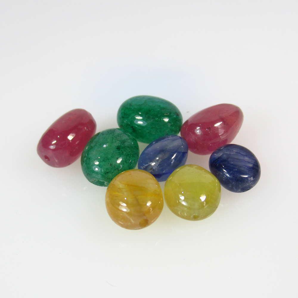 29.94 Ct Natural 8 Ruby Emerald Sapphire Beads (1 of 2)