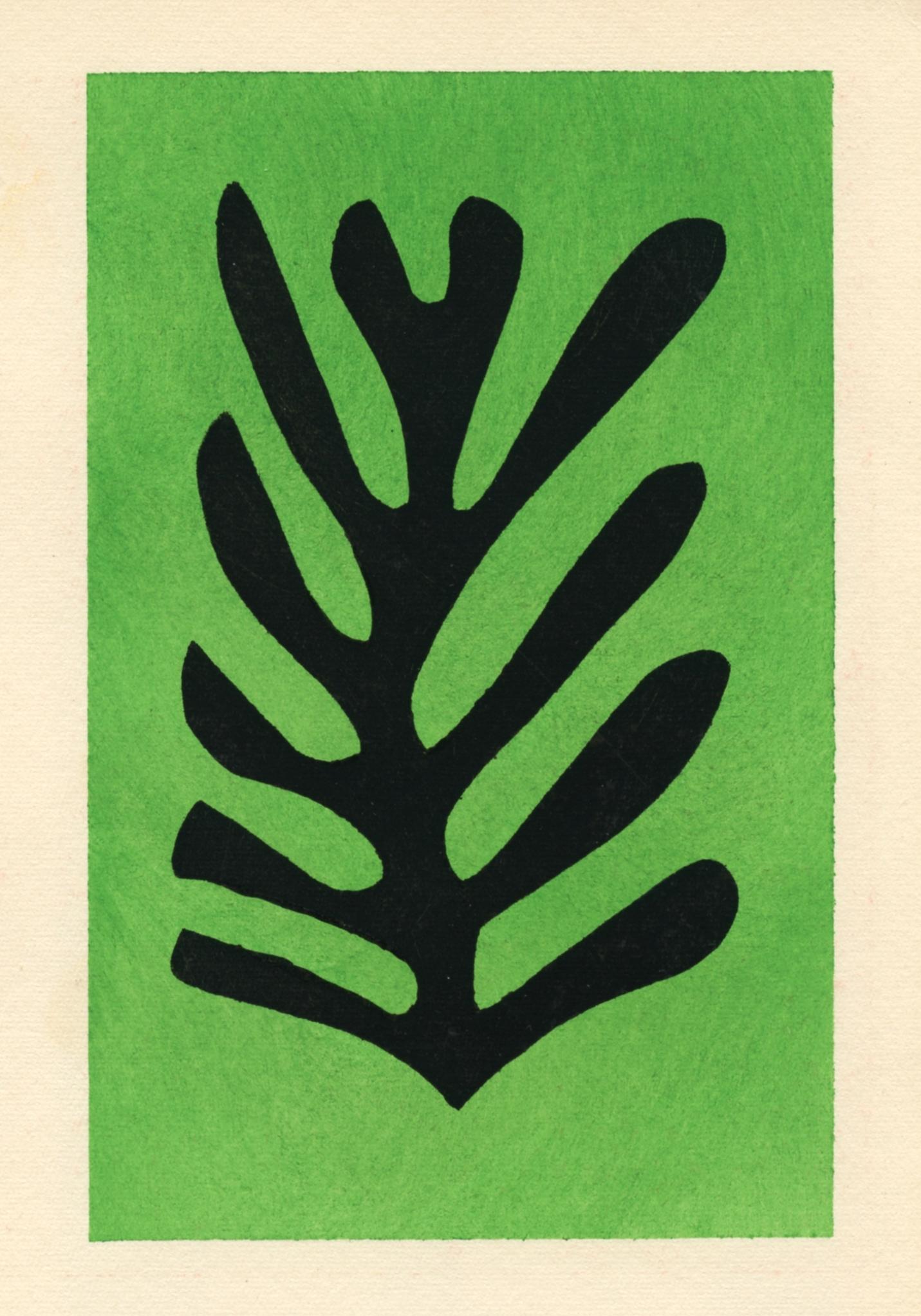 Henri Matisse pochoir "Feuille noire sur fond vert" (1 of 1)