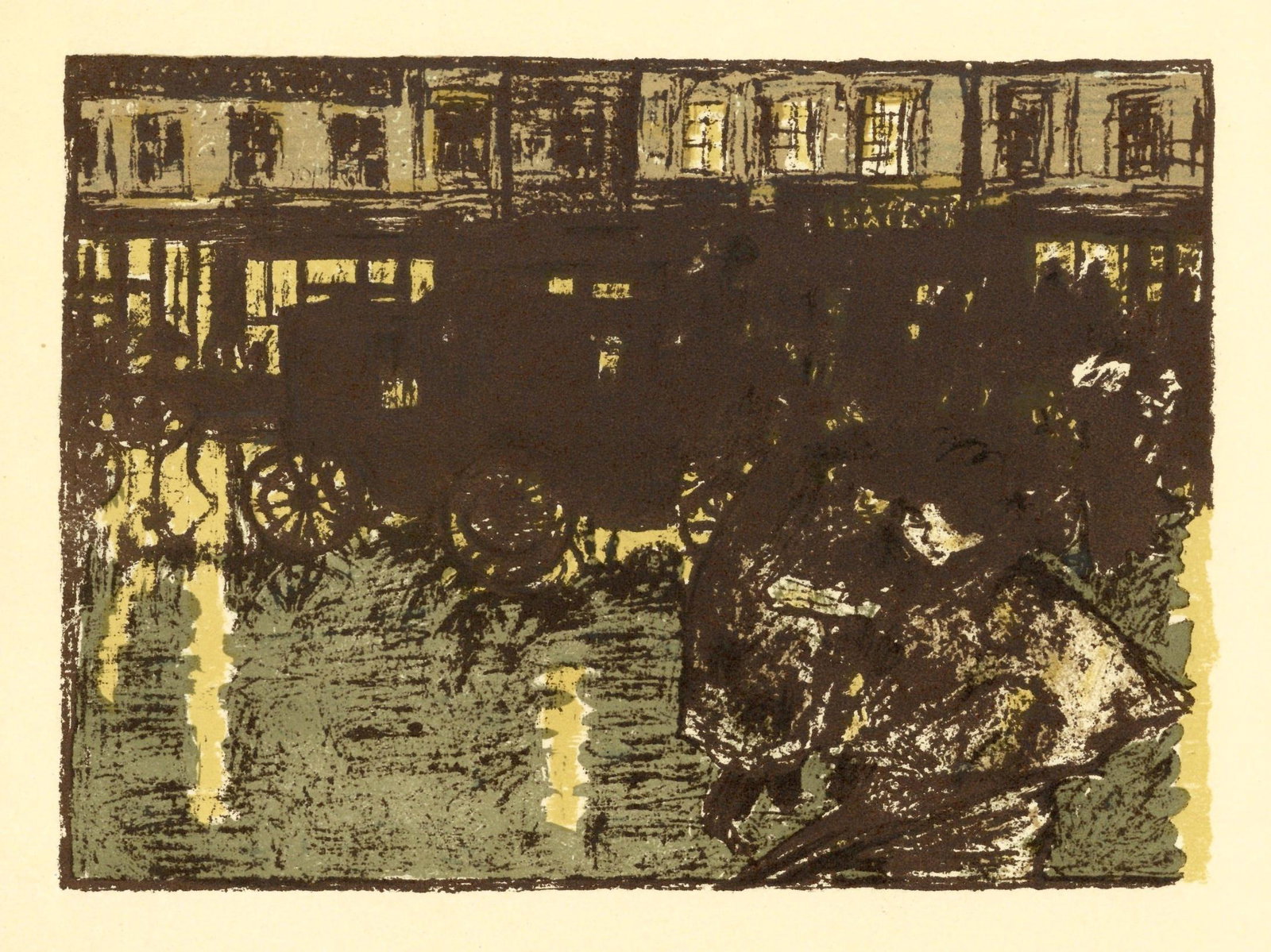 Pierre Bonnard lithograph "Rue le soir sous la pluie" (1 of 1)