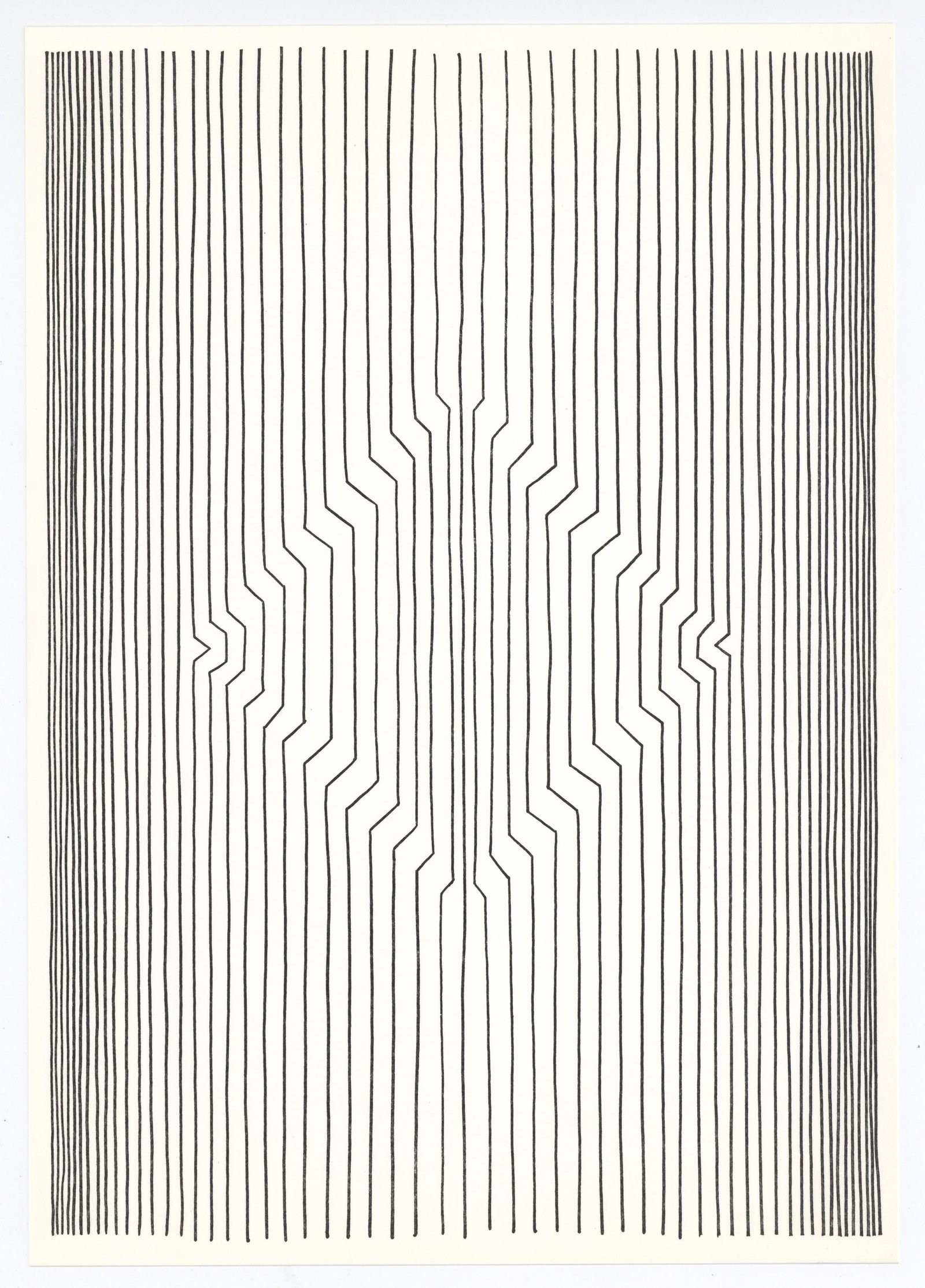 Victor Vasarely lithograph, 1971: Medium: lithograph (after the drawing). Printed in Germany in 1971 and published by Galerie Der Spiegel in an edition of 650. Size: 11 3/4 x 8 1/4 inches (296 x 208 mm). Not signed. Reserve: $80.00 Sh