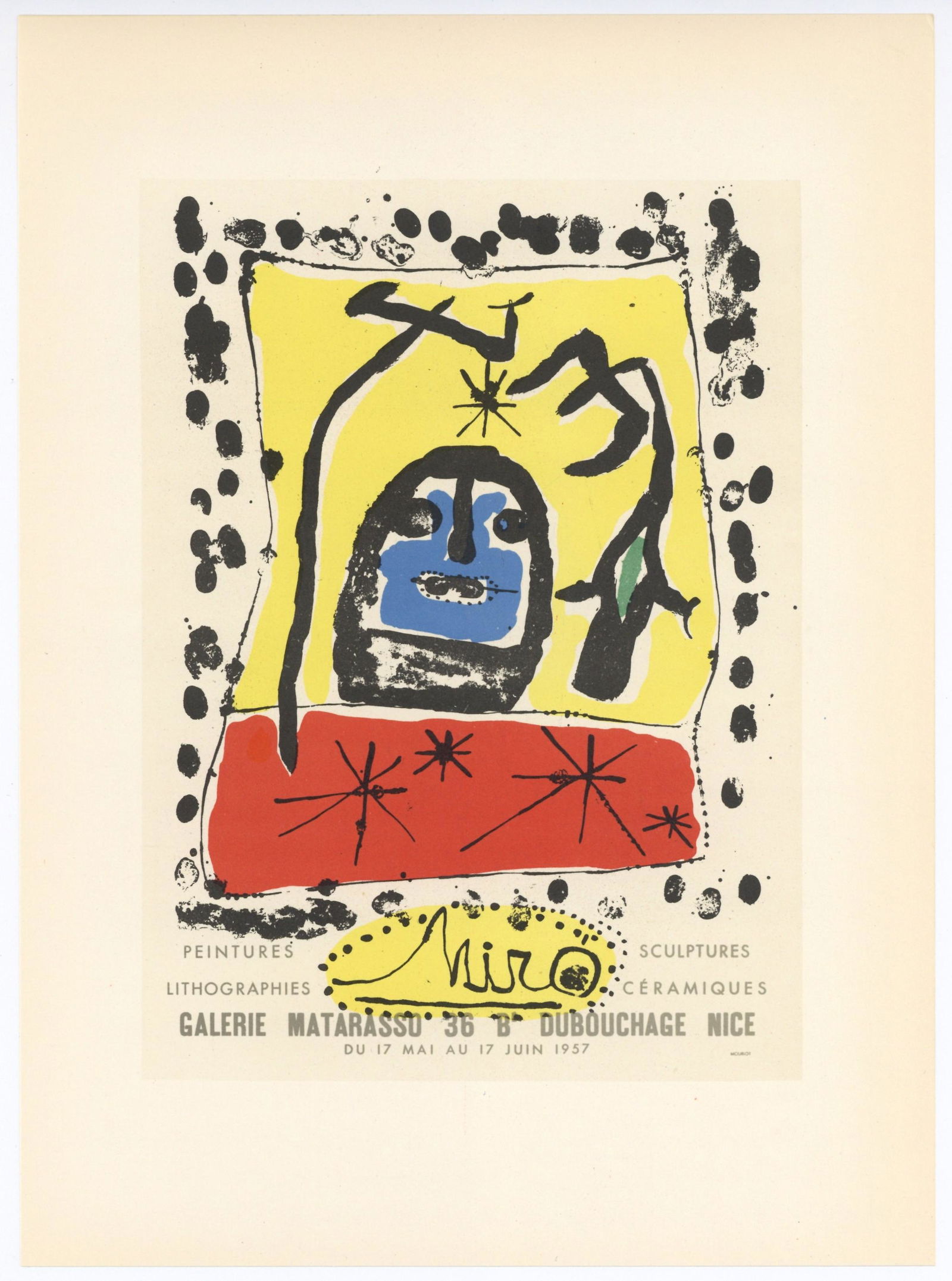Joan Miro lithograph poster "Miro - Matarasso Gallery" (1 of 1)