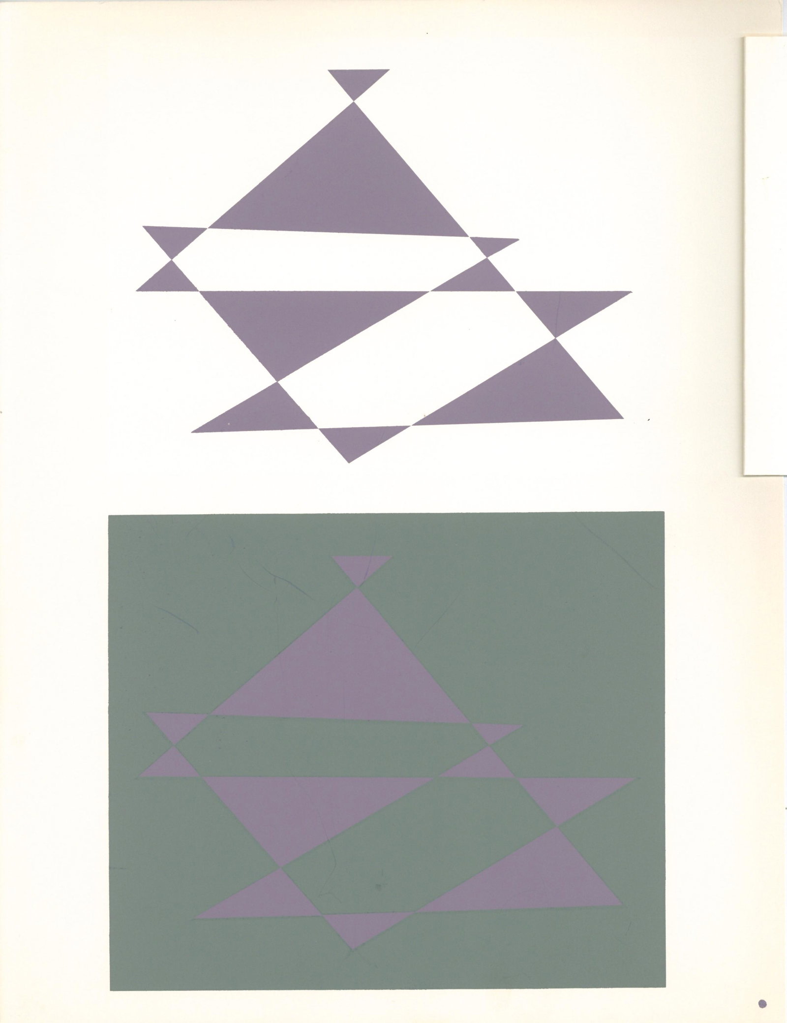 Josef Albers silkscreen | Interaction of Color, 1963: Medium: silkscreen / serigraph. This is one of the silkscreens from the important Albers project "Interaction of Color", published in 1963 by Yale University Press in an edition of 2000. The total she