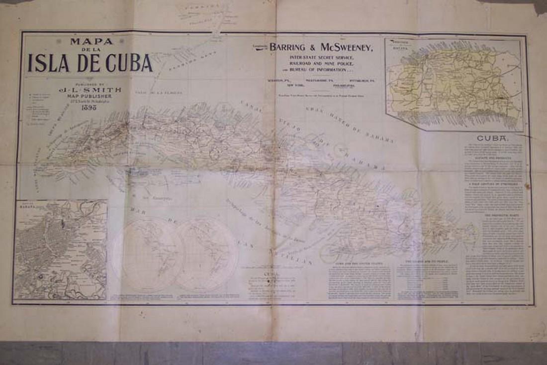 Mapa De La Isla De Cuba: Publication Date: 1898 Title: Mapa De La Isla De Cuba Cartographer: SMITH, J. L. Publisher: J.L. SMITH MAP PUBLISHER Height: 18.25 Width: 34.25 Detailed large national map with insets of Province of H