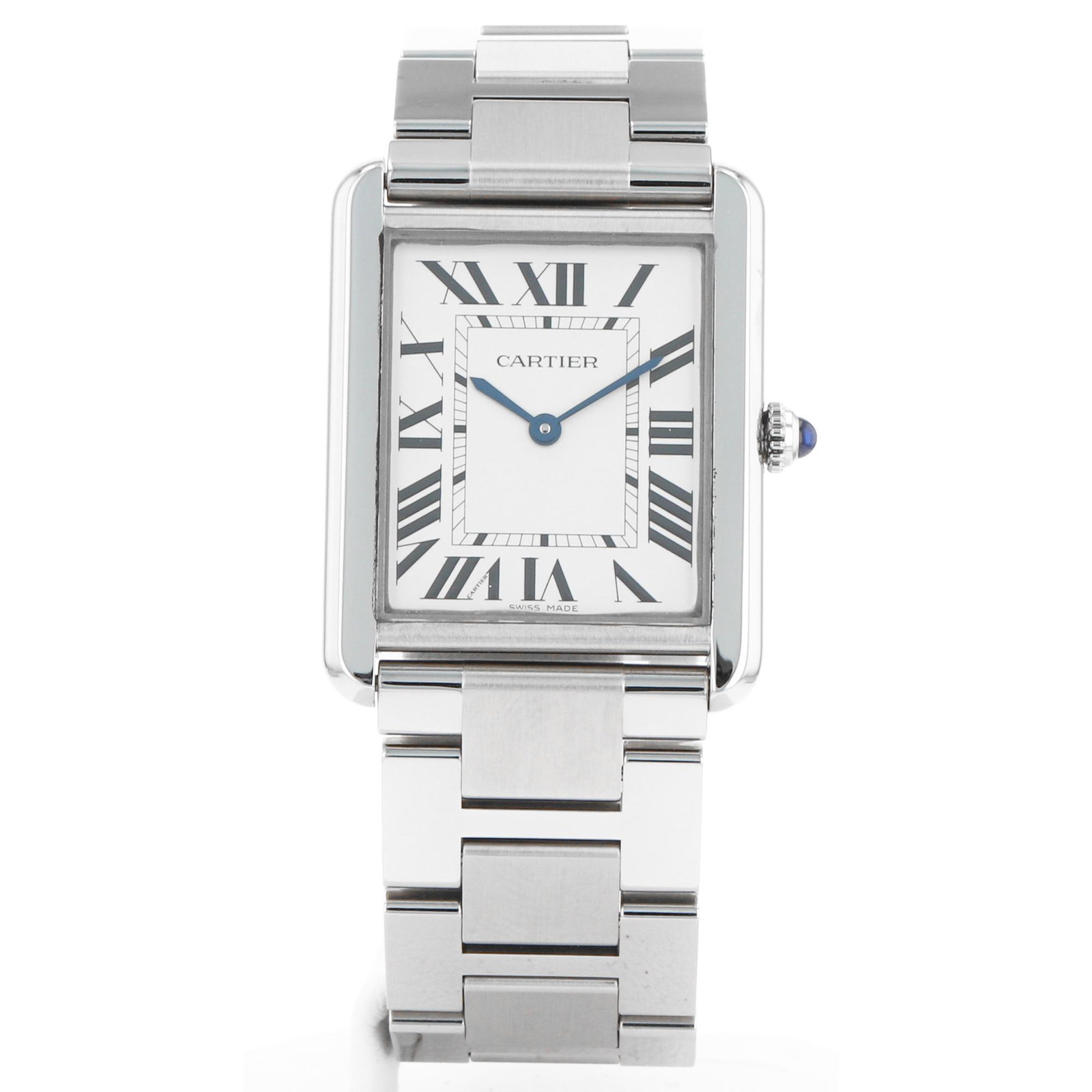 Cartier Tank Solo Large 3169 27mm Steel Case Quartz: Pre-Owned Cartier Tank Solo Large , Reference: 3169, Year: 2015. 27mm Steel Case, Steel Bezel, White Dial, Steel Bracelet with Deployment Buckle. Fits 6.5" wrist. Quartz Movement, Function(s): Time On