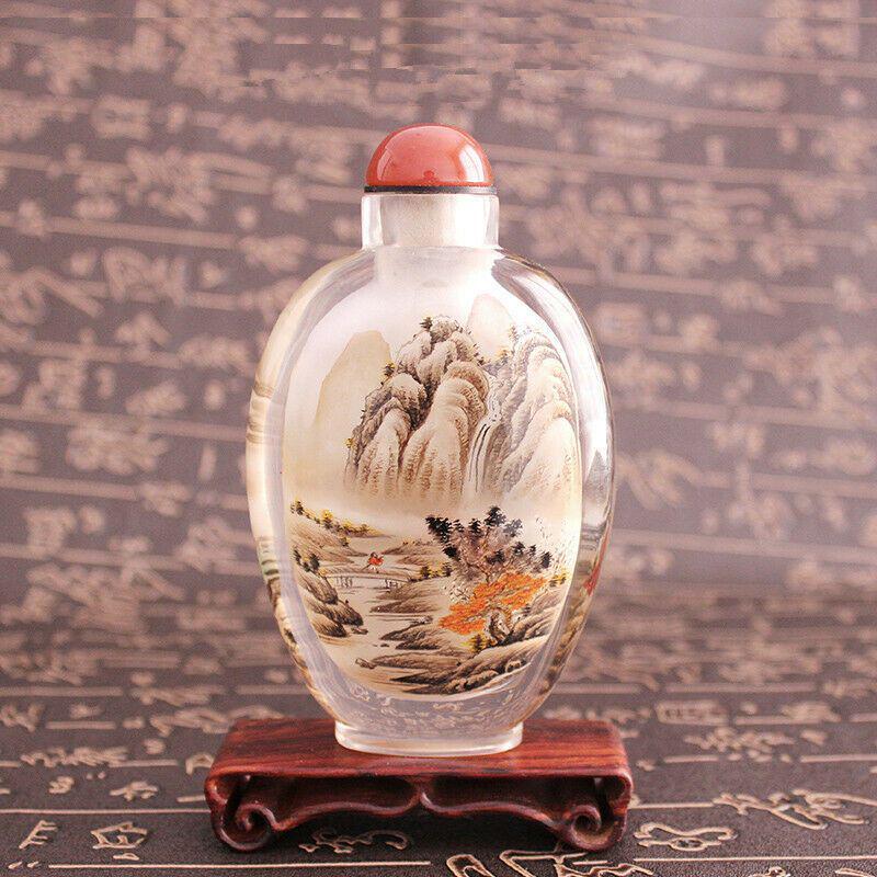 Handcrafts Snuff Bottle Chinese Antique Mountains River: Snuff Bottle is in good condition, and was created by skilled craftsmen in traditional style with fine handcrafts. This is a great piece of valuable collection, a valuable personal alter or a very goo