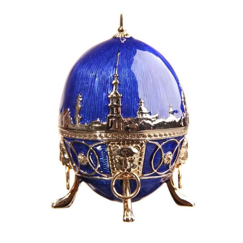 Decorative Faberge Egg Embankments of St.-Petersburg: DESCRIPTION: The egg is decorated with panoramas of Saint-Petersburg's embankments. You can see some famous places of St.-Petersburg: Peter and Paul Fortress, Saint Isaac's Cathedral, Vasilievsky Isla
