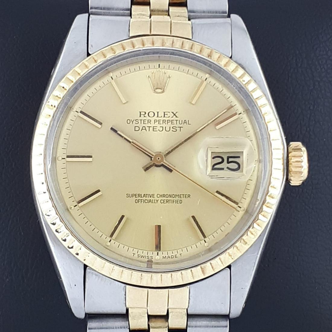 Rolex - Oyster Perpetual Datejust - 1601 - Men -: Brand: Rolex Model: Oyster Perpetual Datejust Reference Number: Ref: 1601 Gender: Men Period: 1970-1979 Movement: Automatic Case material: Gold/Steel Material fineness: 18 kt. Type: Analogue wri