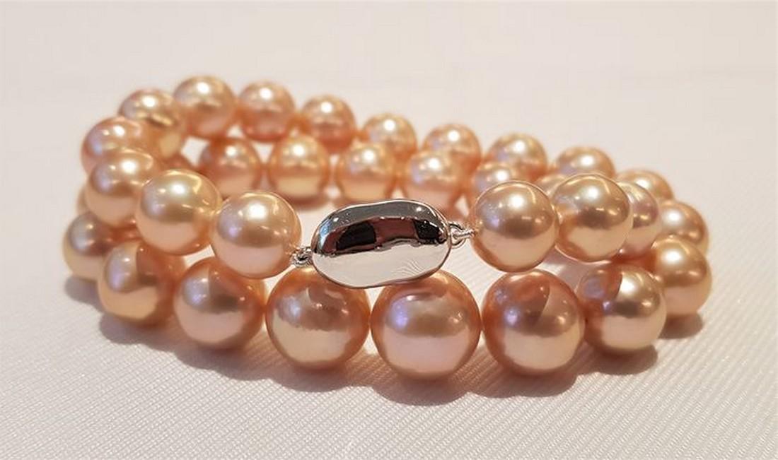 925 Silver - 11x13mm Pink Edison Pearls - Bracelet (1 of 6)