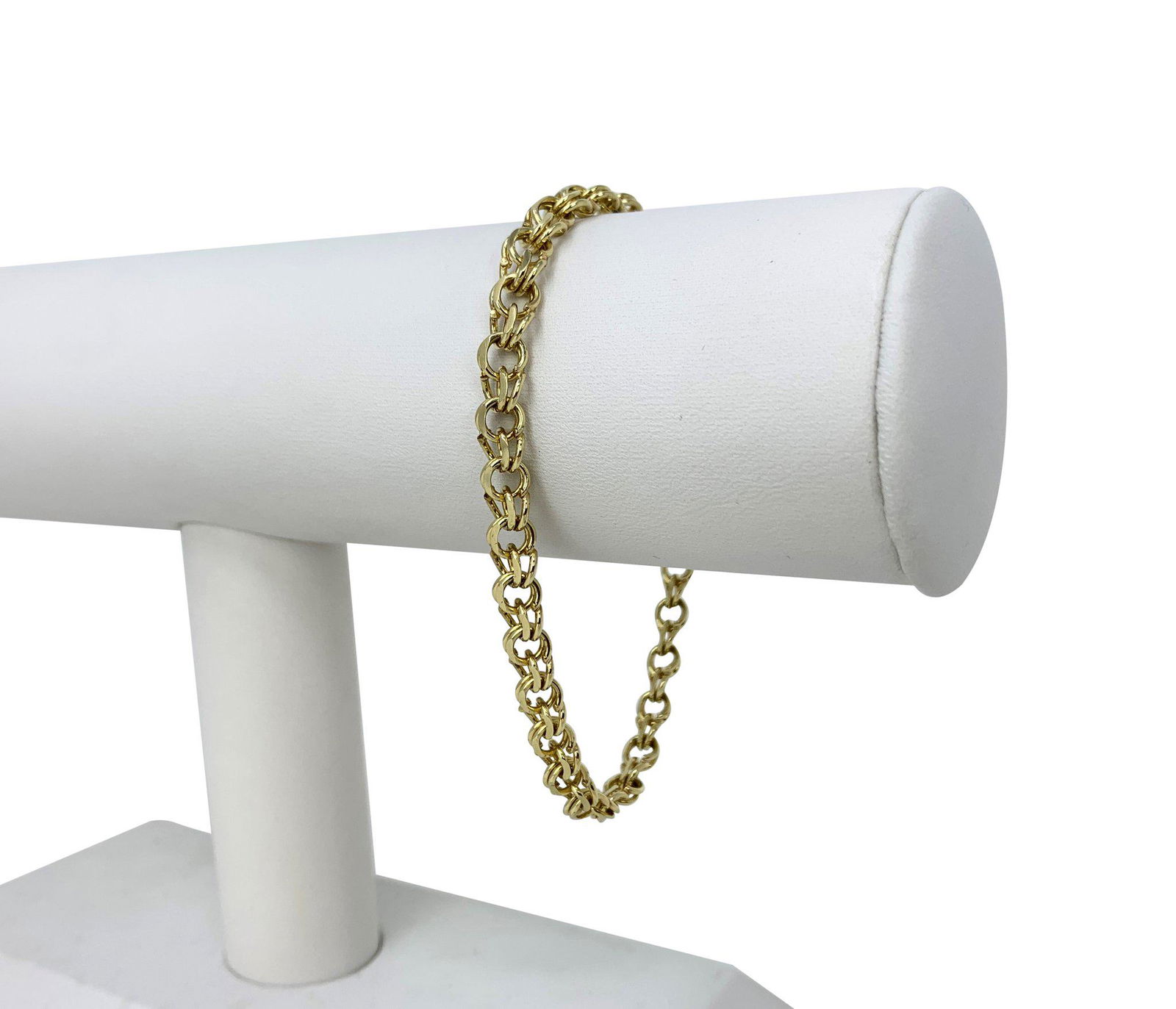 14k Yellow Gold Thin 5.5mm Double Circle Link Charm (1 of 8)