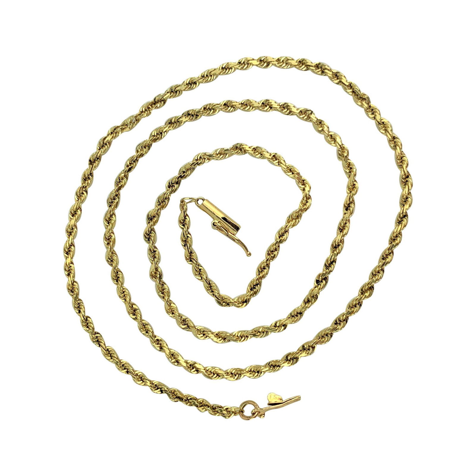 14k Yellow Gold 9.4g Solid 2mm Rope Chain Necklace 19" (1 of 8)