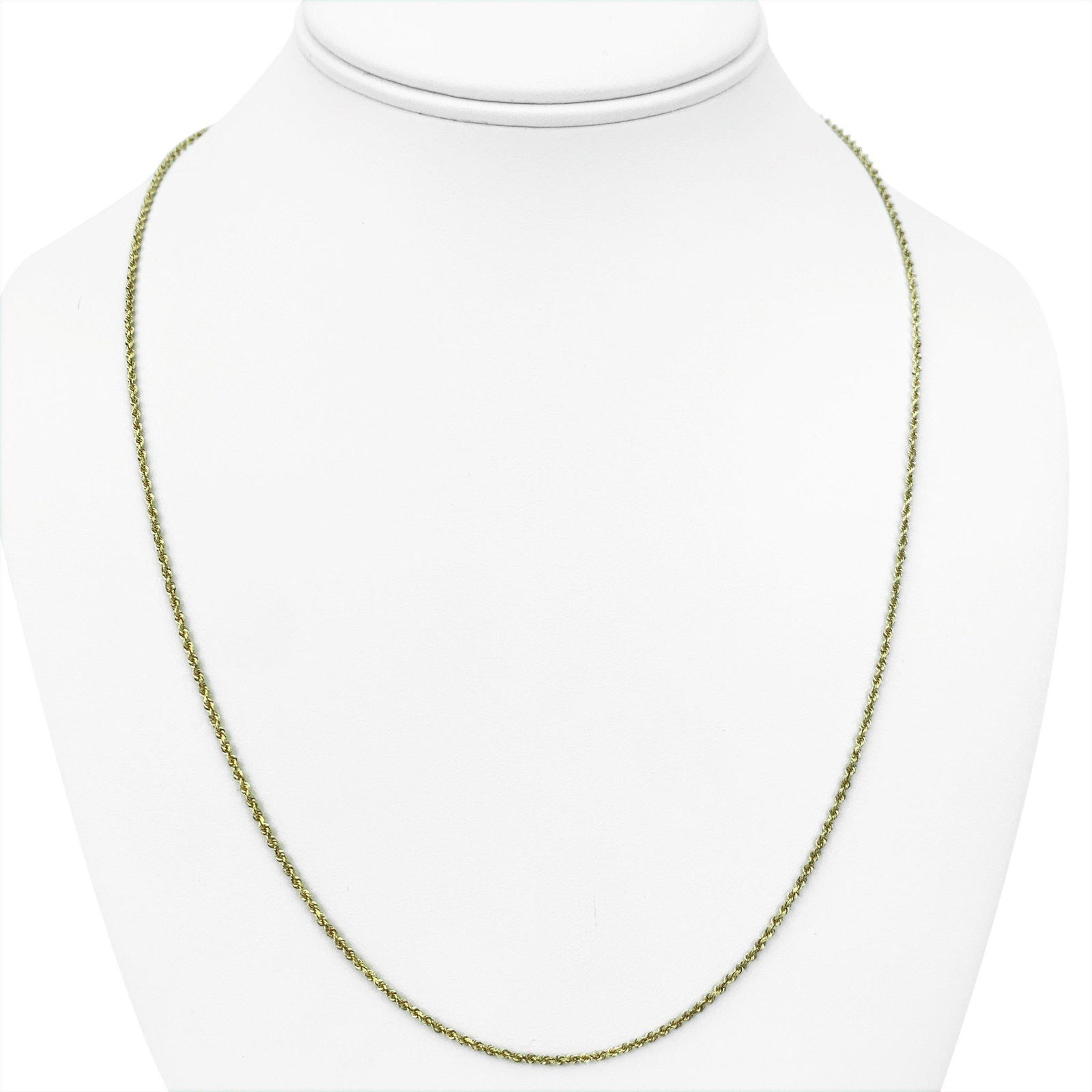 14k Yellow Gold Solid Thin 1.5mm Diamond Cut Rope Chain (1 of 7)