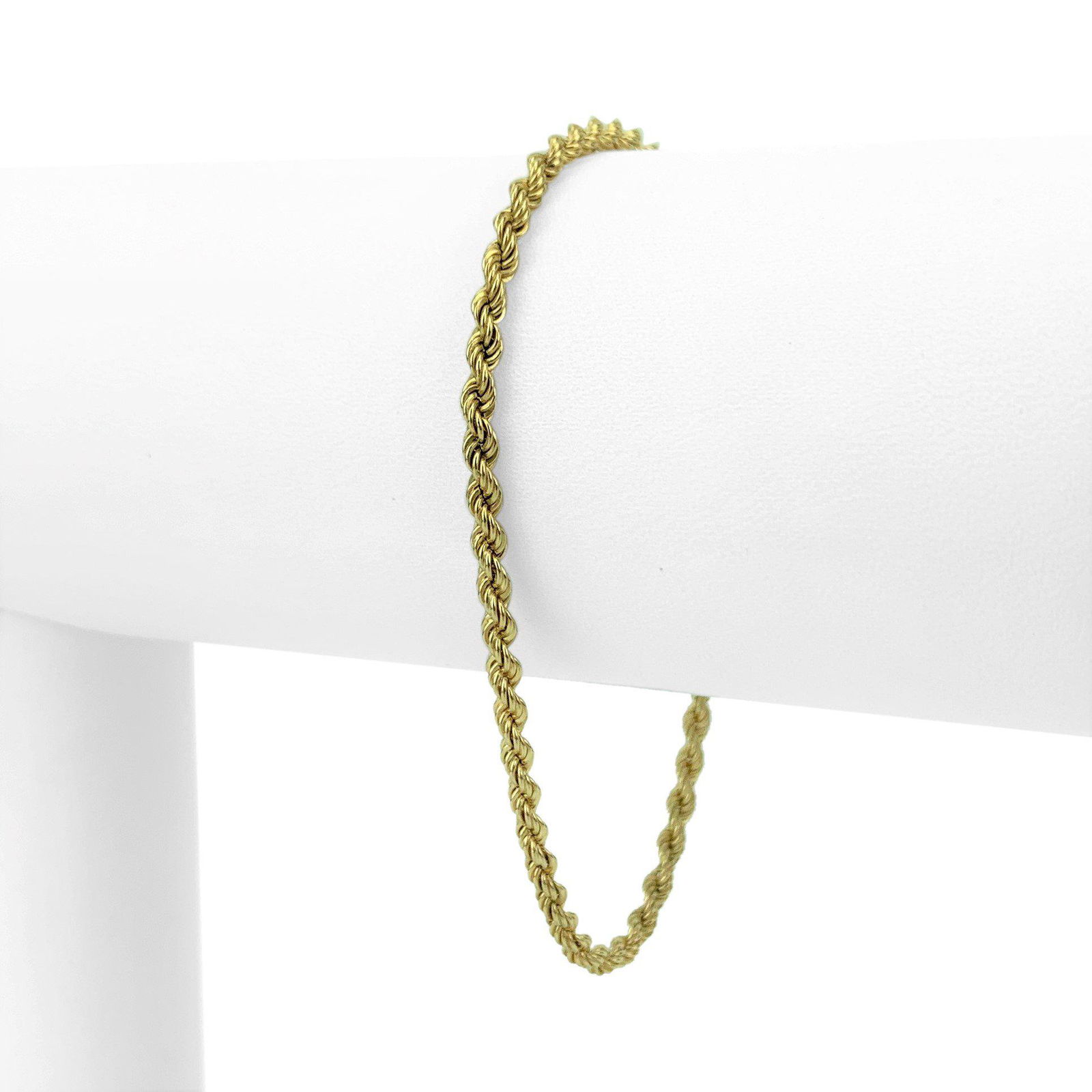 14k Yellow Gold Solid 2.5mm Rope Chain Bracelet 6.75" (1 of 7)