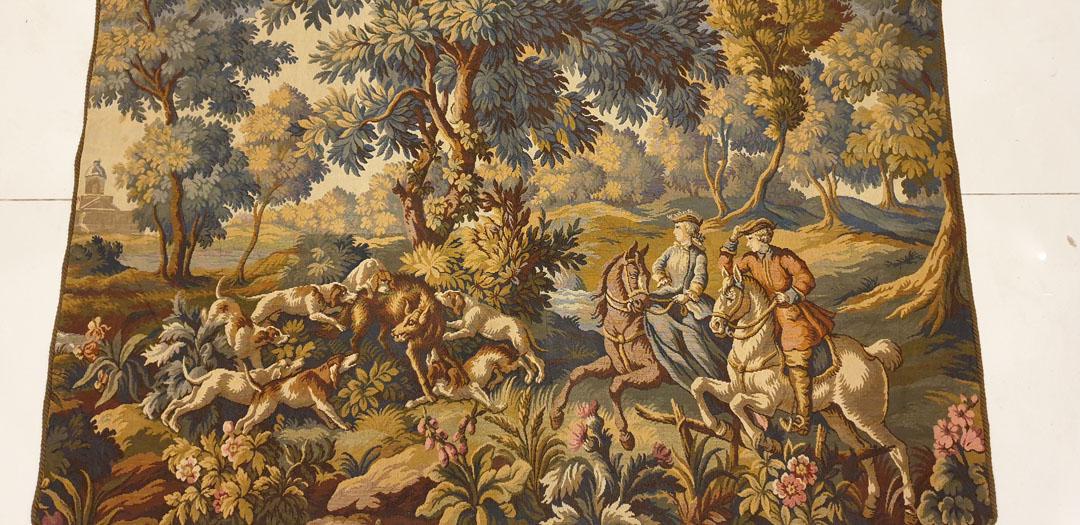 Antique French Hunting Tapestry (1 of 6)
