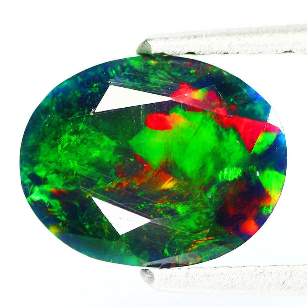 1.66Ct IFOval cut 10 x 8 mm 3D Multi color Disco Black (1 of 1)