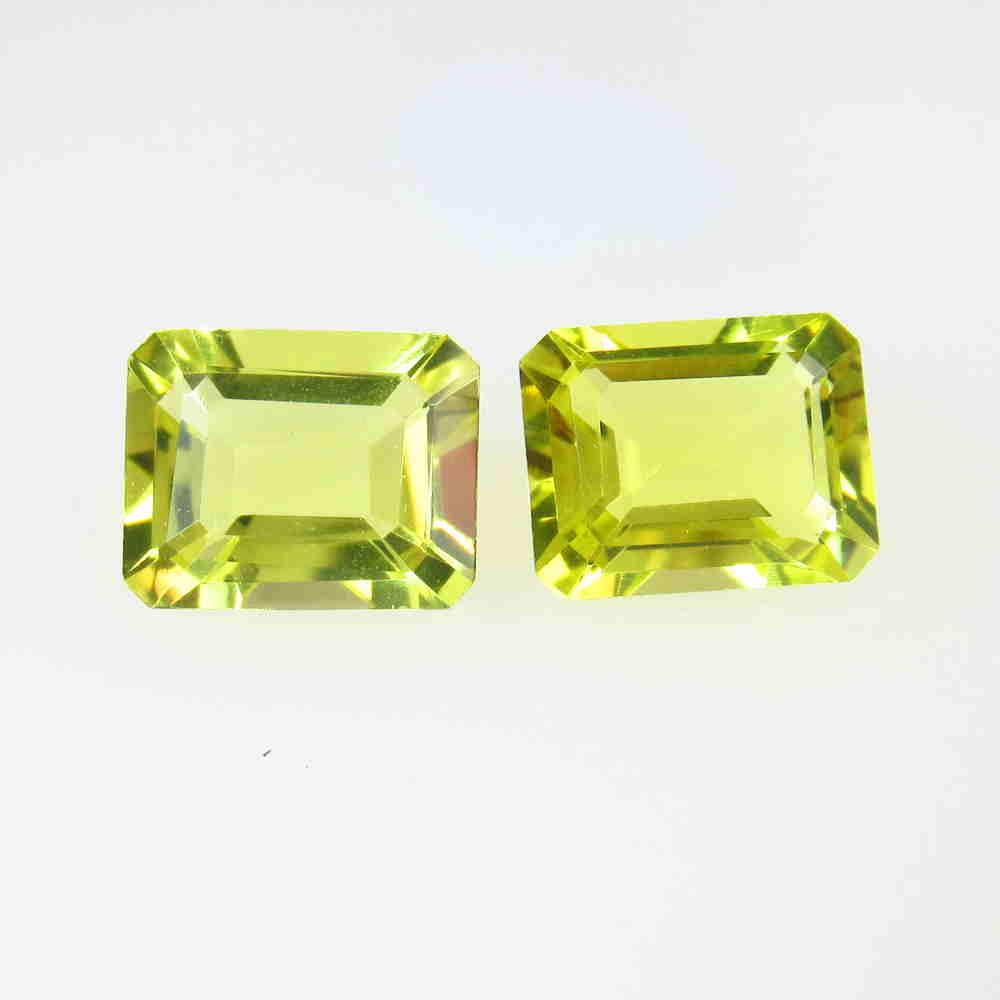 6.17 Ctw Natural Lemon Quartz Octagon Pair: Title: 6.17 Ctw Natural Lemon Quartz Octagon Pair Stone Clarity: VVS Gemstones: Lemon Quartz Carat Weights: 6.17 Size/Dimensions: 10.20 x 8.10 x 5.40 mm / 2 PC's Additional Information: Good Luster / 