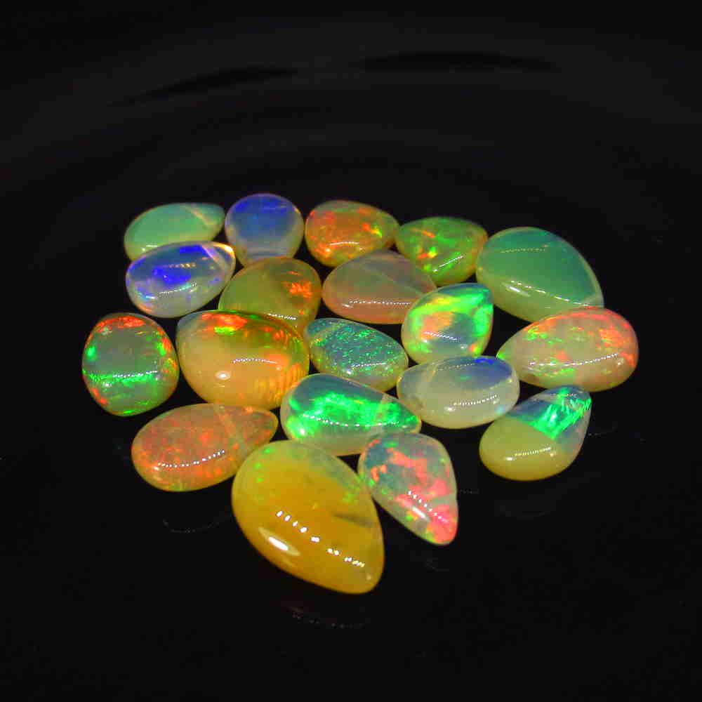16.30 Ct Natural 19 Drilled Multi-Color Fire Pear Opal (1 of 2)