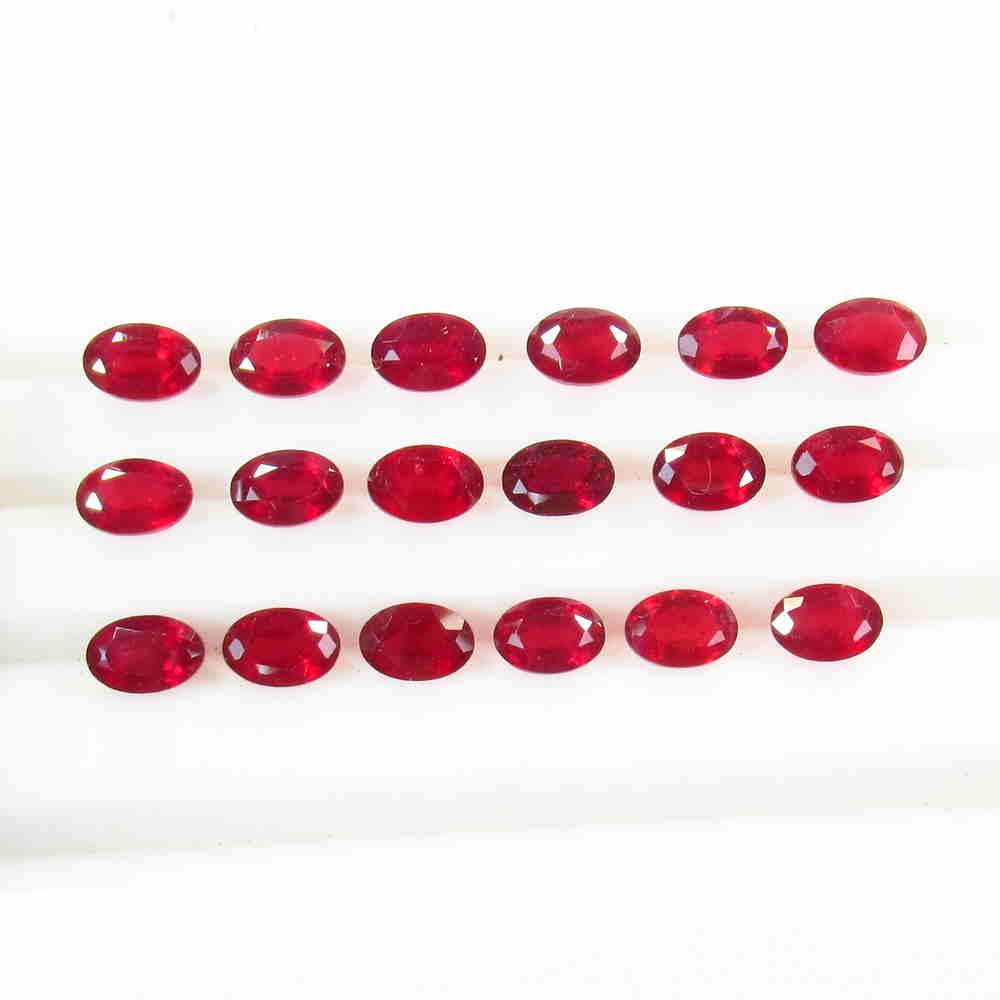 13.42 Ctw Natural 18 Red Ruby Oval Lot (1 of 2)