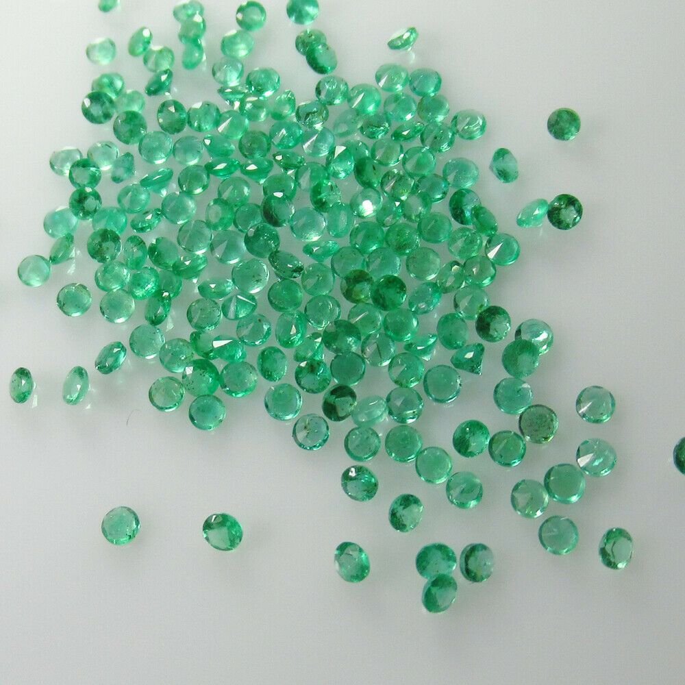 10.00 Ct Natural Zambian Emerald Calibrate 2.2 mm Round (1 of 2)