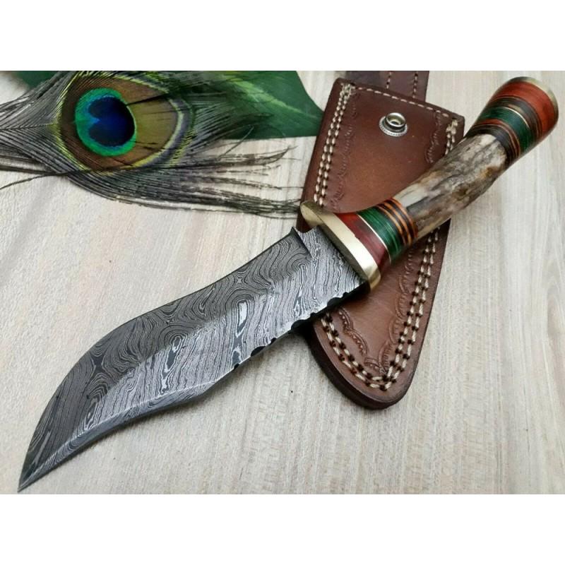 Karambit damascus steel knife exclusive pattern: Knife "Dragonfly" Damascus knives are very durable, look great and keep sharpness perfectly. Damascus steel has high quality contents to give it an excellent edge and sharp cutting ability. The blade 