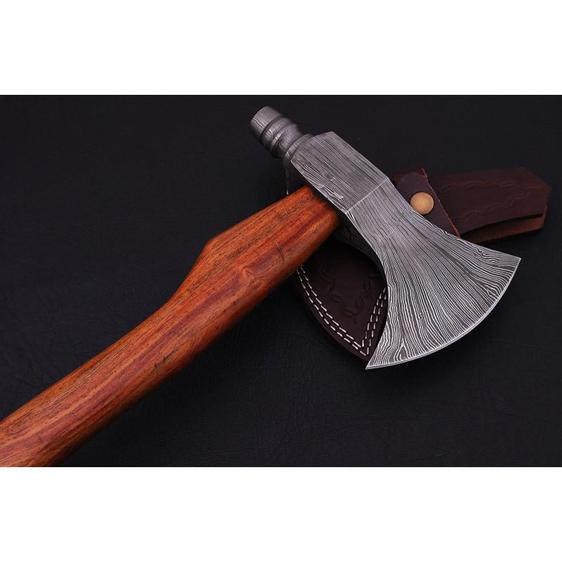 Gift damascus steel viking axe hunting survival (1 of 4)