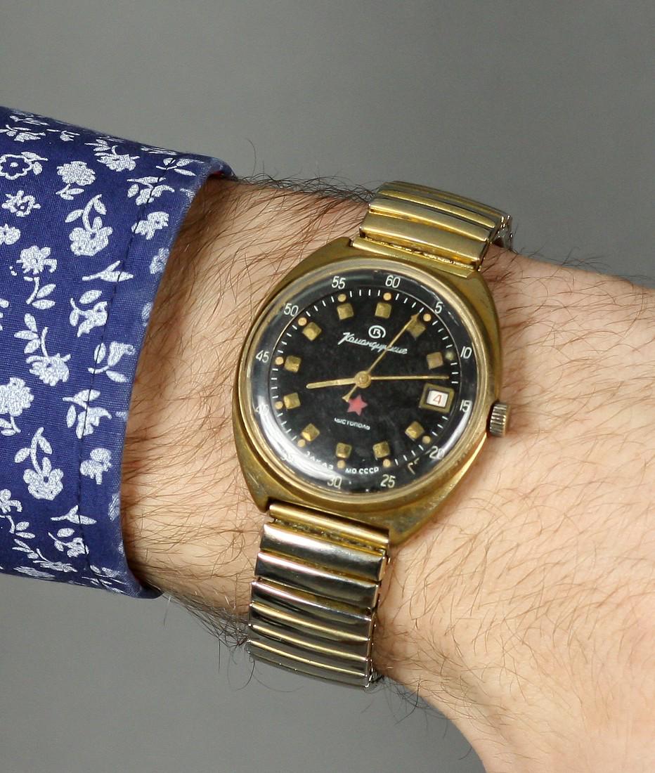 Komandorskie Vintage Men Wrist Watch / Rare Russian: Materials Band material: Leather Gold, Stainless steel Komandorskie Vintage Men Wrist Watch. Rare Russian Antique Unisex Black USSR Watches. Soviet Mens Watch. Military Mechanical Wrist Watch. Komando