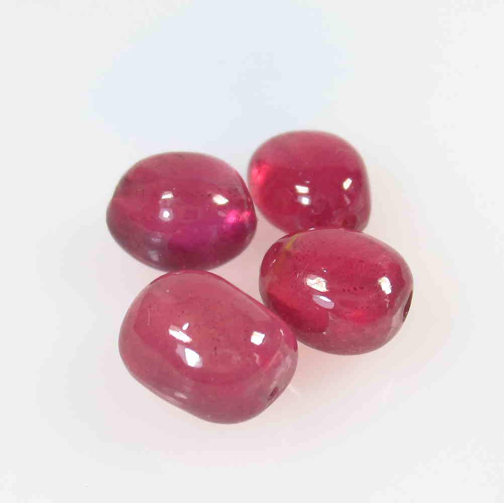 12.87 Ctw Natural 4 Drilled Ruby Dumble Beads (1 of 2)