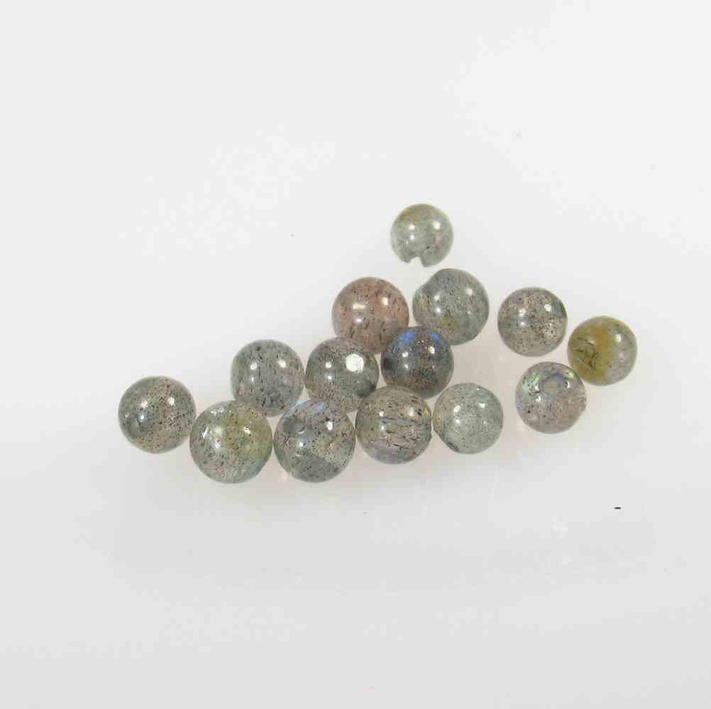 7.16 Ctw Natural 15 Labradorite Drilled Round Ball: No Reserve! Title: 7.16 Ctw Natural 15 Labradorite Drilled Round Ball Beads Stone Clarity: Transparent Gemstone: Labradorite Beads Carat Weight: 7.16 Size/Dimensions: 3.50 to 4.50 mm / 15 PC's Additio