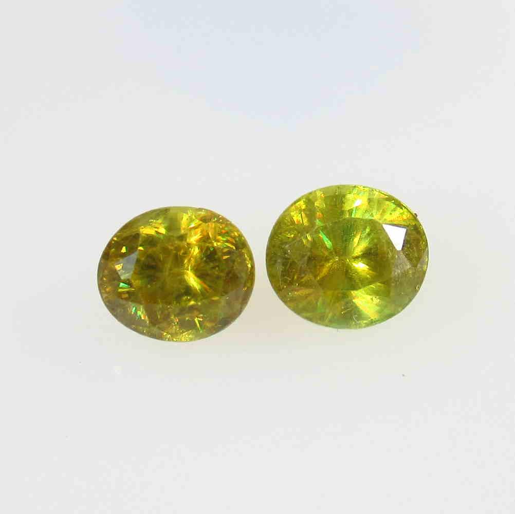 2.06 Ctw Natural Sphene Oval Pair (1 of 2)