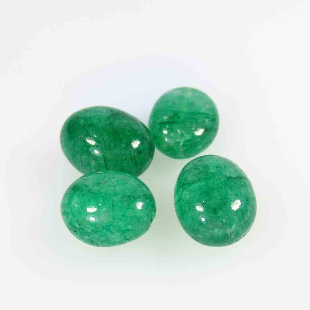 9.94 Ctw Natural 4 Drilled Green Onyx Dumble Beads (1 of 2)