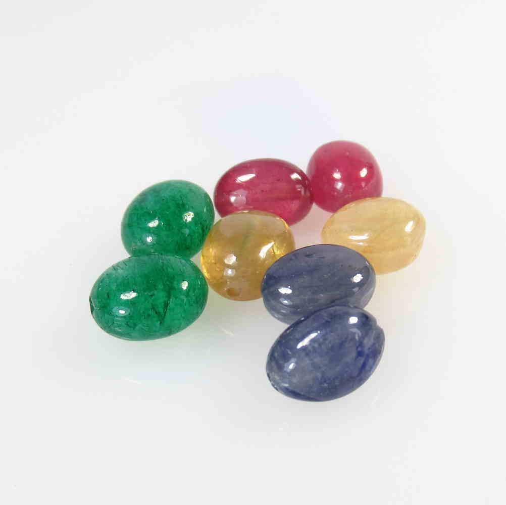 24.86 Ct Natural 8 Ruby Emerald Sapphire Beads (1 of 2)