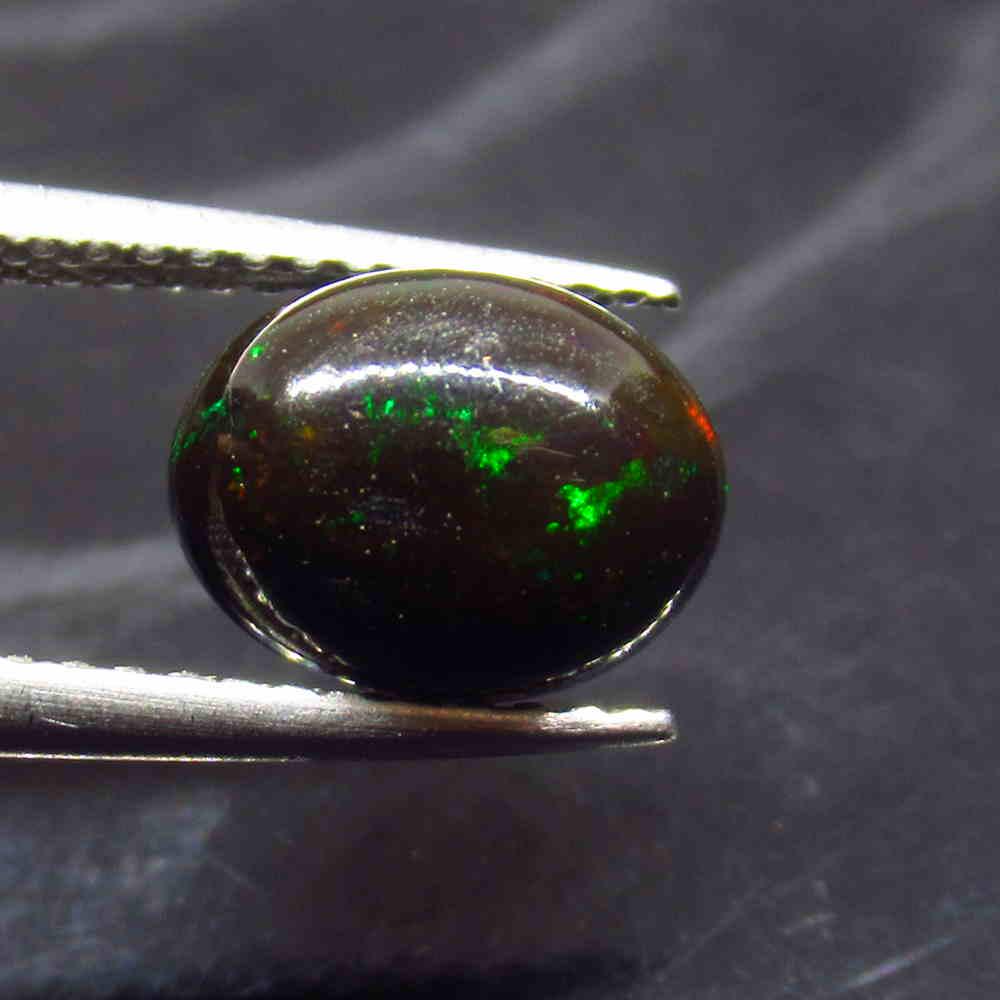 1.37 Ct Natural Ethiopian Black Fire Opal Oval Cab (1 of 2)
