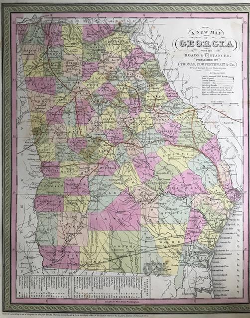 Georgia with steamboat routes chart. 1850 by Thomas (1 of 1)
