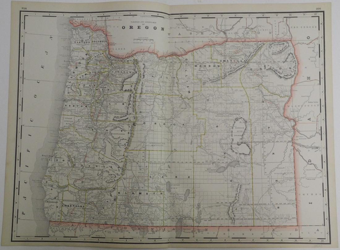 Railroad and County Map of Oregon (1 of 3)