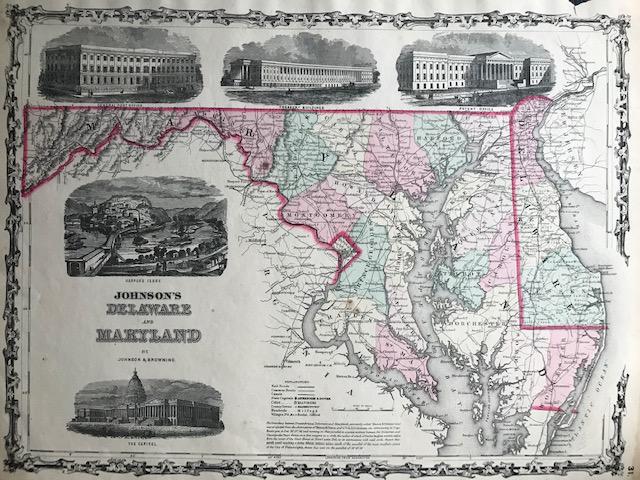 1861 Maryland & Delaware. By Johnson (1 of 1)