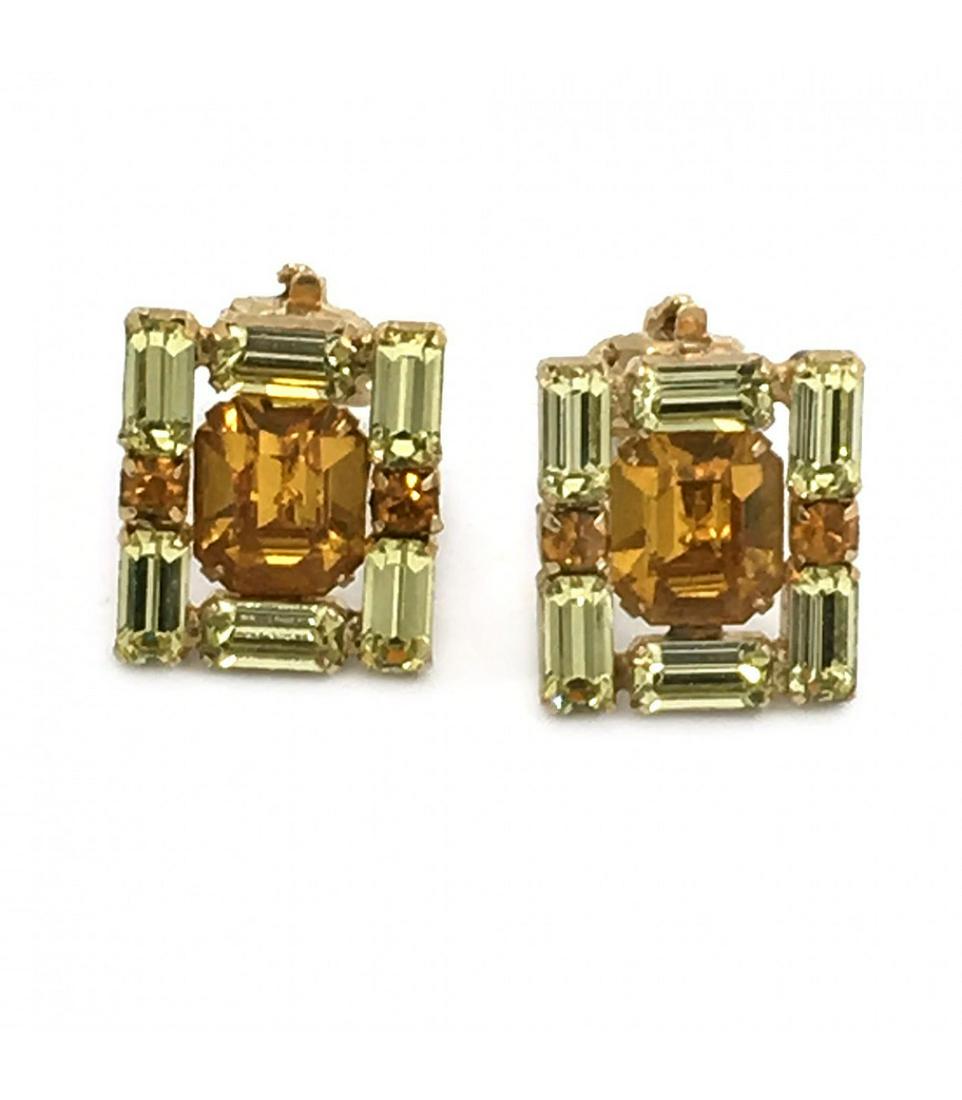 Kramer of NY Amber Rhinestone Earrings (1 of 2)
