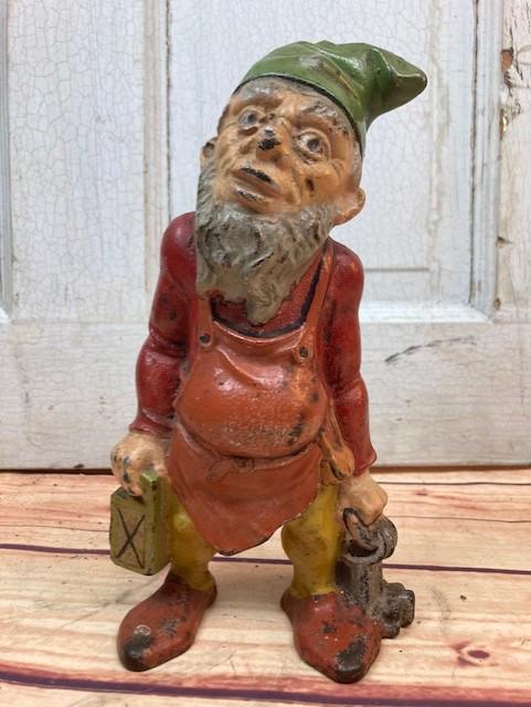 Antique Original Gnome Elf W Keys & Light Cast Iron (1 of 8)