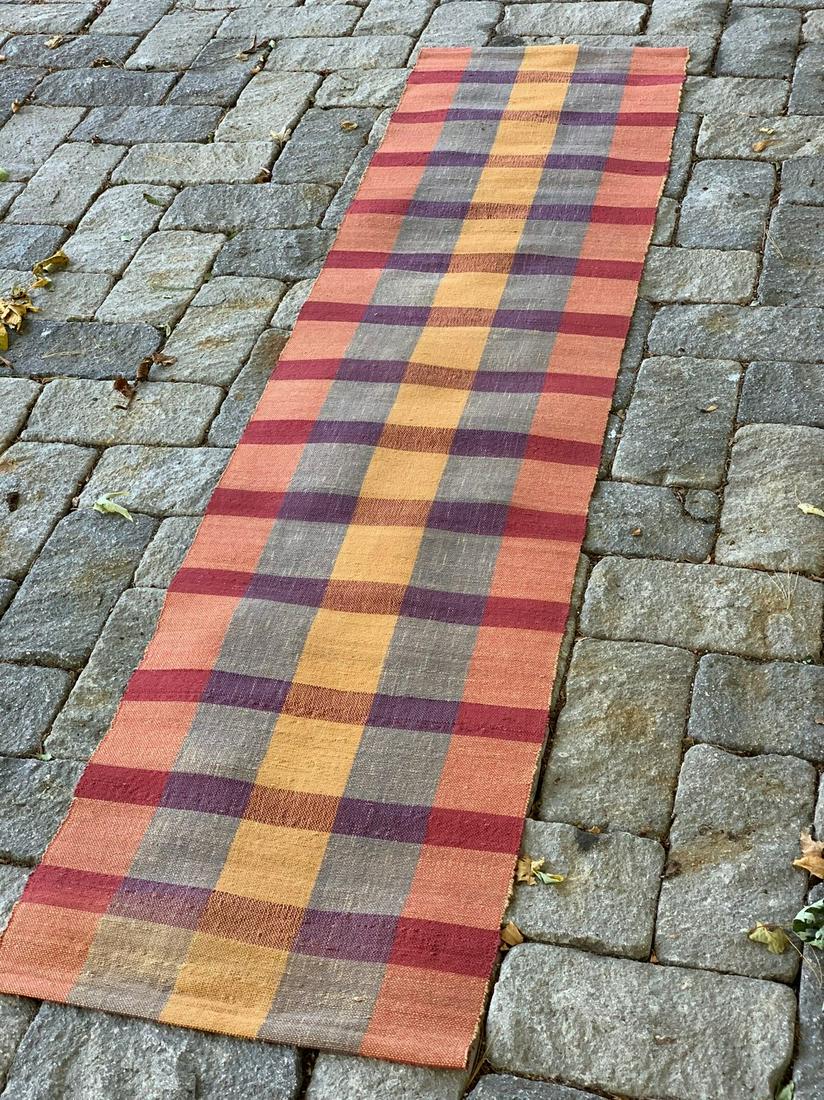 Early 20th c Rare Narrow Runner Rag Carpet (1 of 3)
