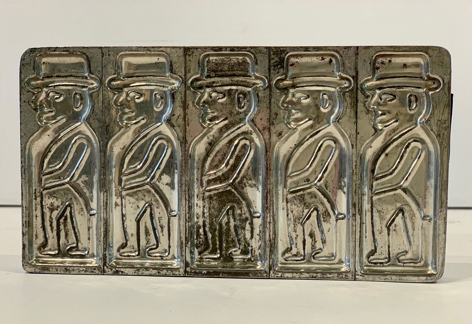 Rare Men in Hats c. 1920 ‘flattie’ Chocolate Mold (1 of 2)