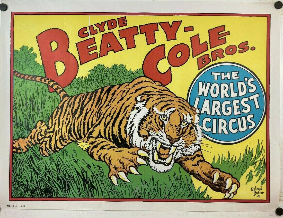 Vintage Original Clyde Beatty Cole Bros Circus Leaping (1 of 3)