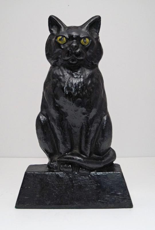 Antique Sitting Cat on Plinth Cast Iron Doorstop (1 of 6)
