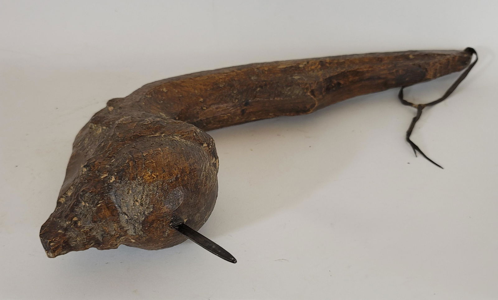 Vintage carved burl war club with iron spike (1 of 5)
