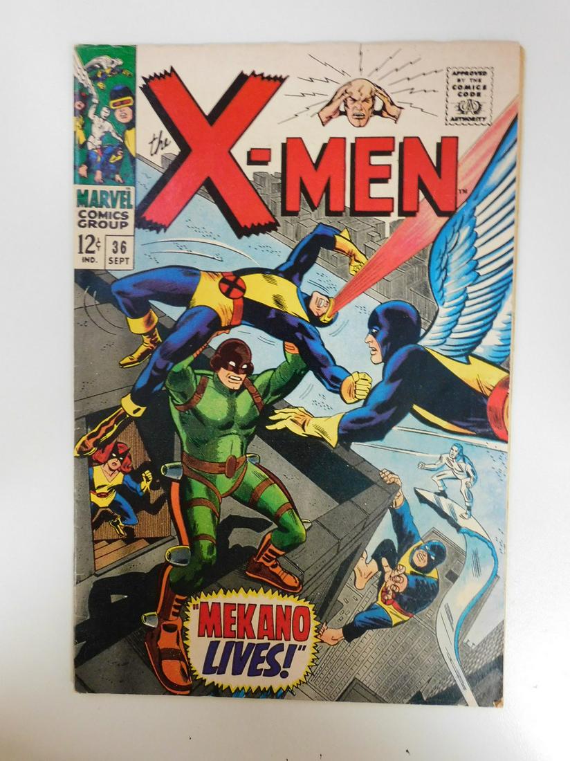 Uncanny X-Men #36 1st full App. of Merkano: No Reserve! Uncanny X-Men #36 1st full App. of Merkano. FN- Shipping: Individual Comics: Flat-rate of $9.99 (1-8 comics) or $19.99 (9+ comics) to anywhere within the contiguous U.S. International: For